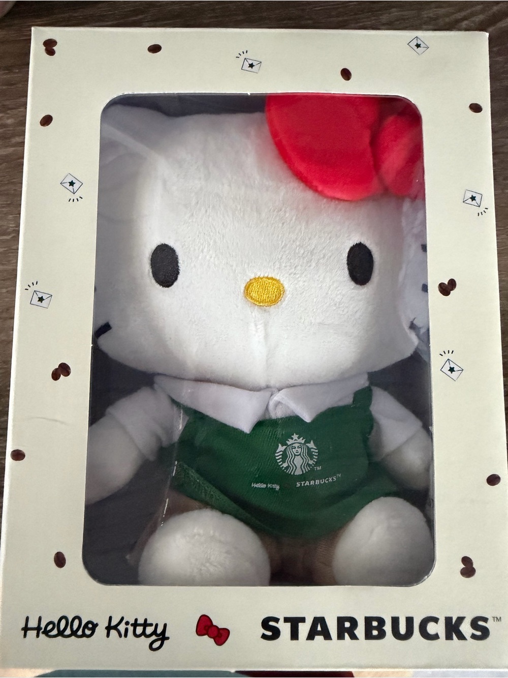 NEW—Starbucks Hello Kitty Plush in White, Green and Red